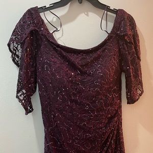 Purple off the shoulder Party Dress